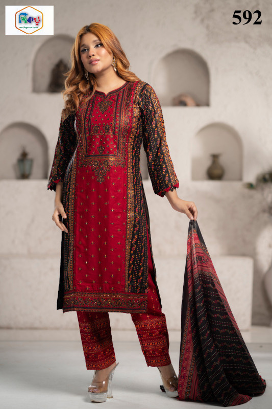 New Readymade Eid Collection Girls Cotton Skinprint Embroidery Lace Work Salwar Kameez | Three Piece 44