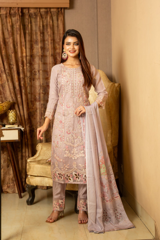 New Readymade Eid Collection Girls Cotton Skinprint Embroidery Lace Work Salwar Kameez | Three Piece 36