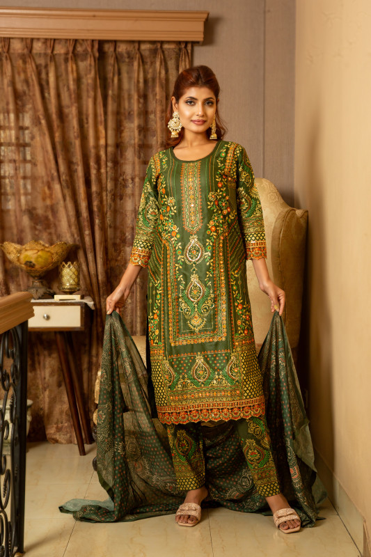New Readymade Eid Collection Girls Cotton Skinprint Embroidery Lace Work Salwar Kameez | Three Piece
