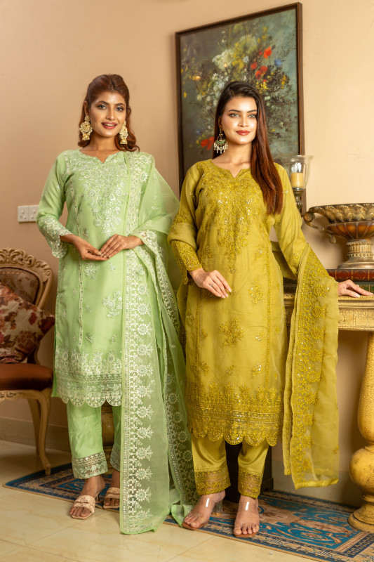 New Readymade Eid Collection Girls Cotton Skinprint Embroidery Lace Work Salwar Kameez | Three Piece 26